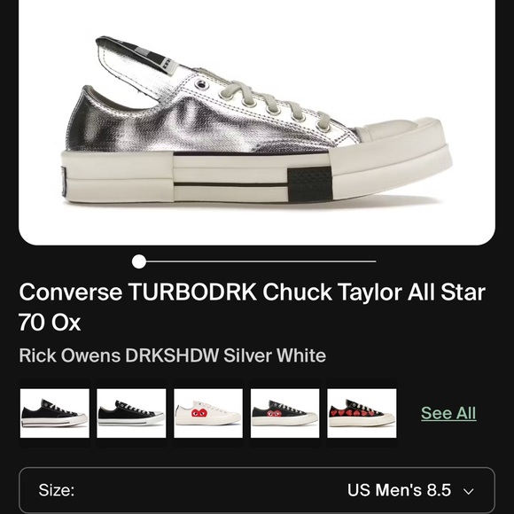 Converse Shoes - Converse Silver White Chuck Taylor All Star 70 Ox Sneakers